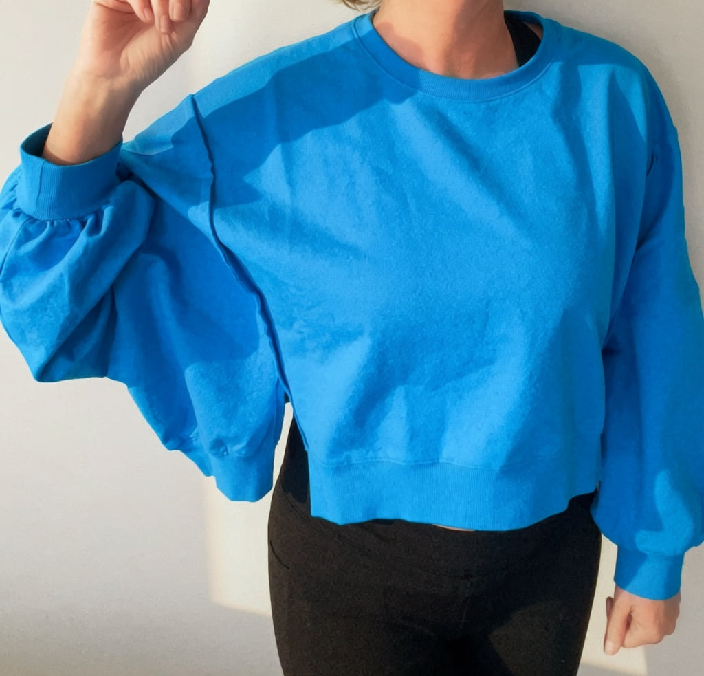 Cropped Blue Sweatshirt