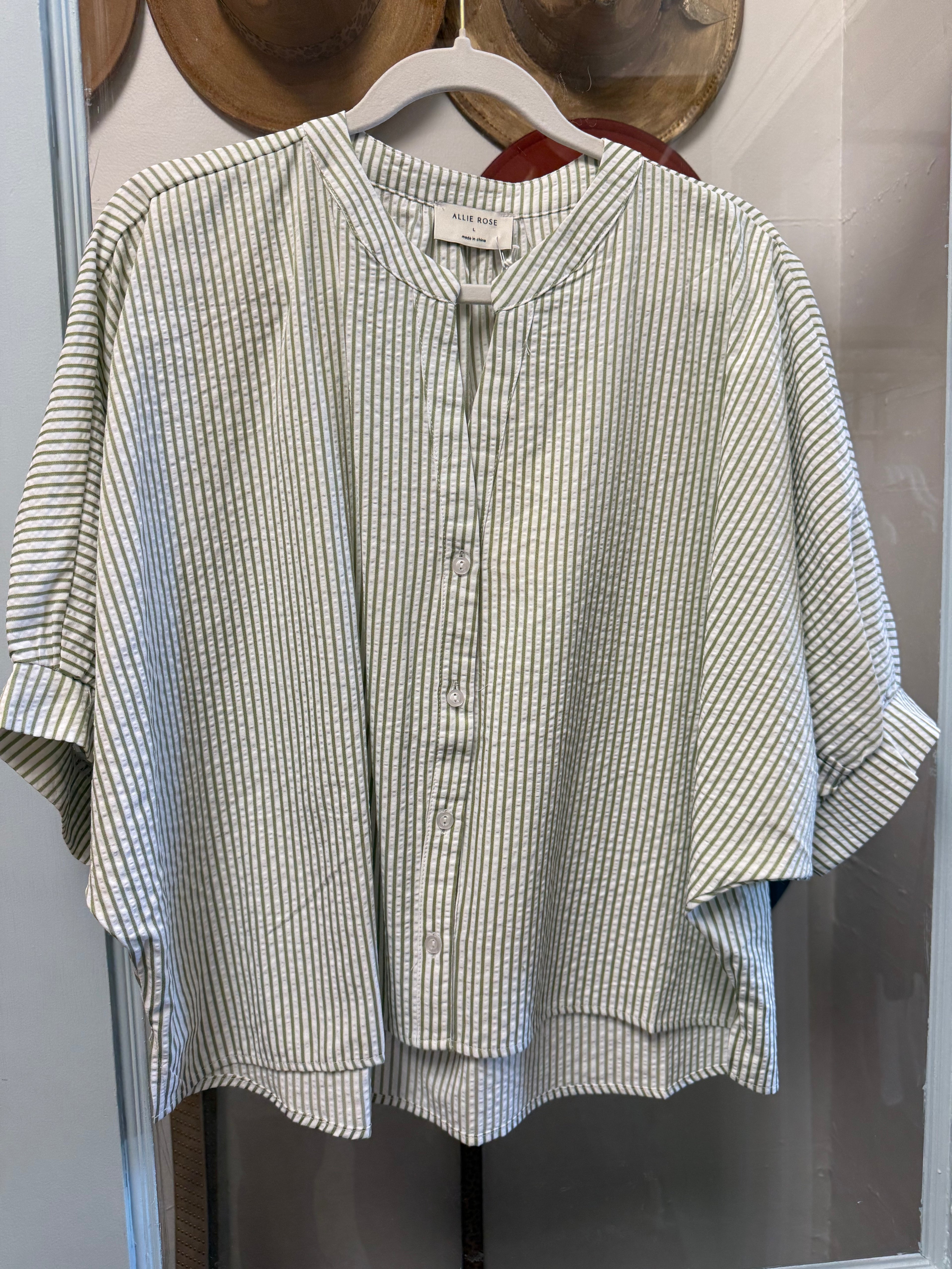 Pinstripe Seersucker Top