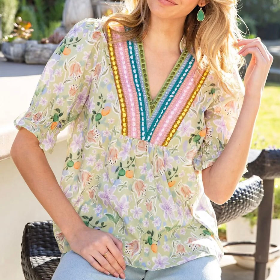 Floral EmbroideredTop