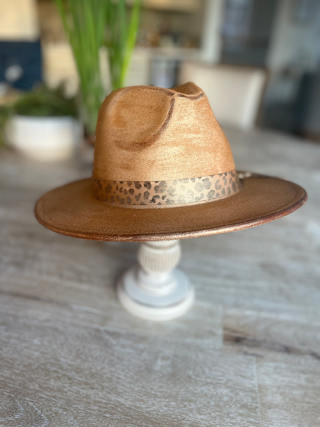 Cheetah Flat Brim Fedora