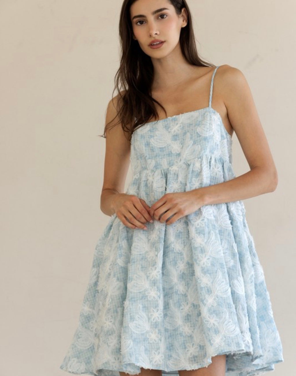 Blue/White Floral mini dress