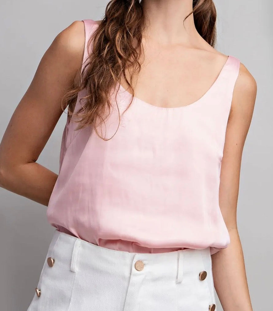 Light Pink Satin Tank