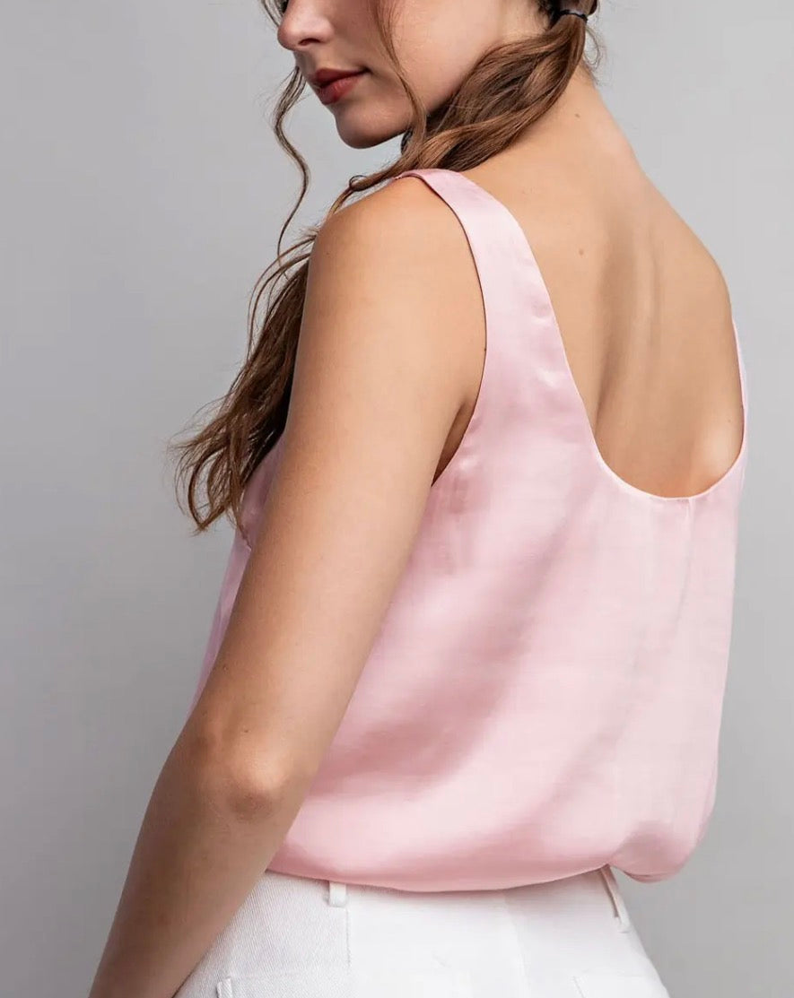 Light Pink Satin Tank