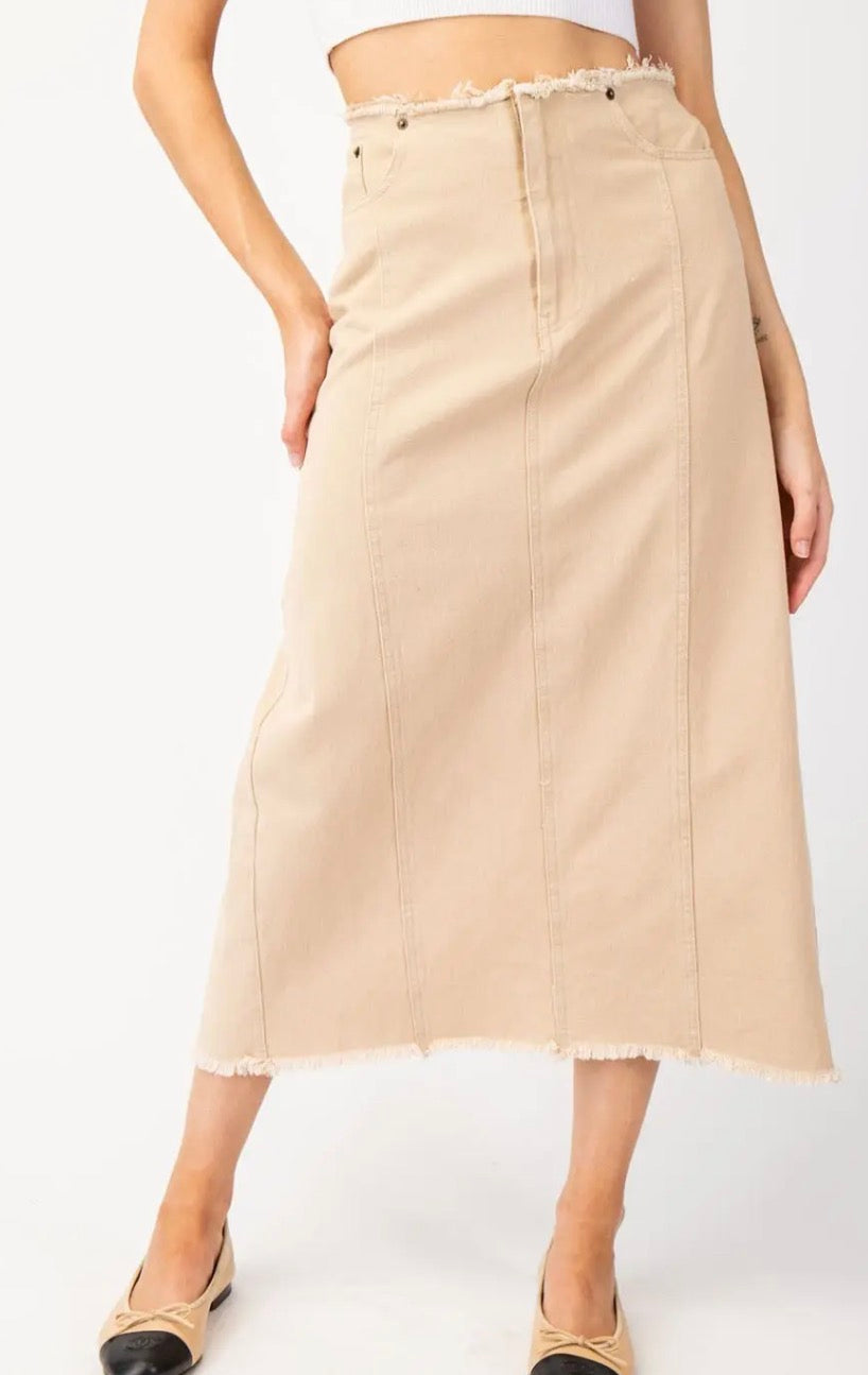 Frayed Hem Skirt