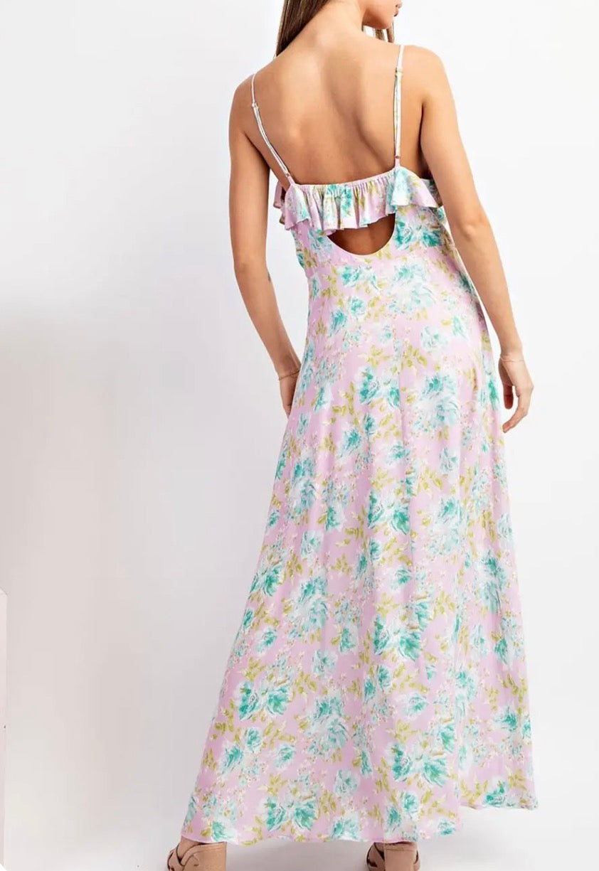 Pink Floral Maxi Dress