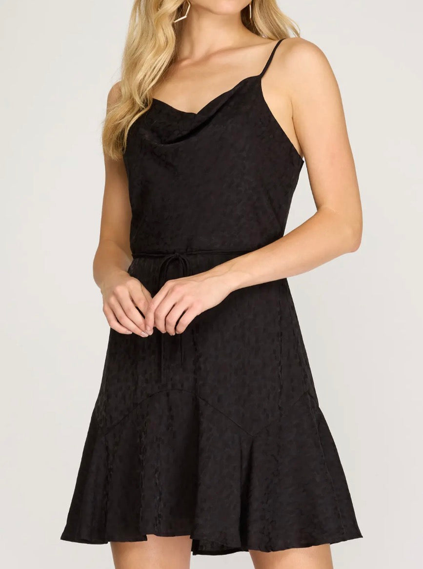 Black Cowl Neck Dress
