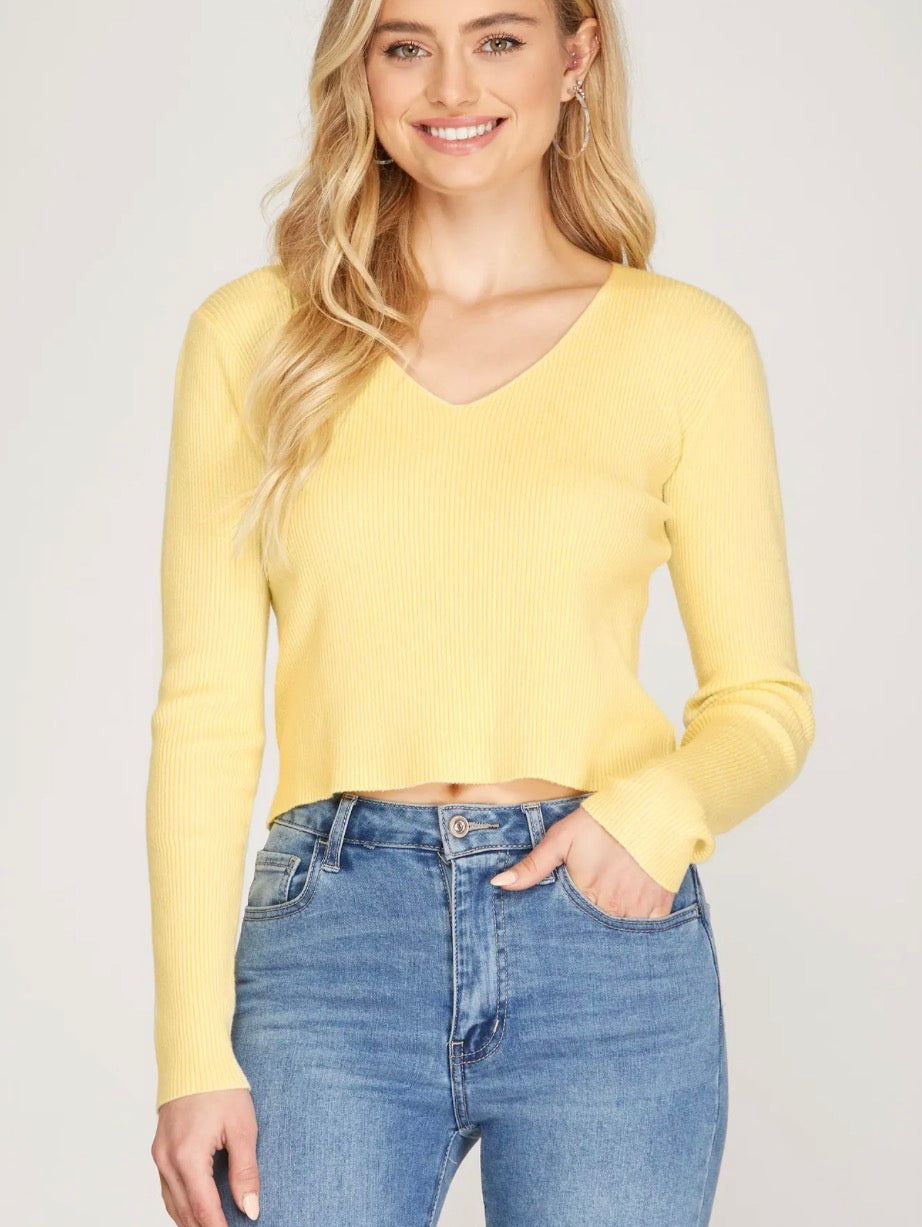 Butter Yellow Knit Top