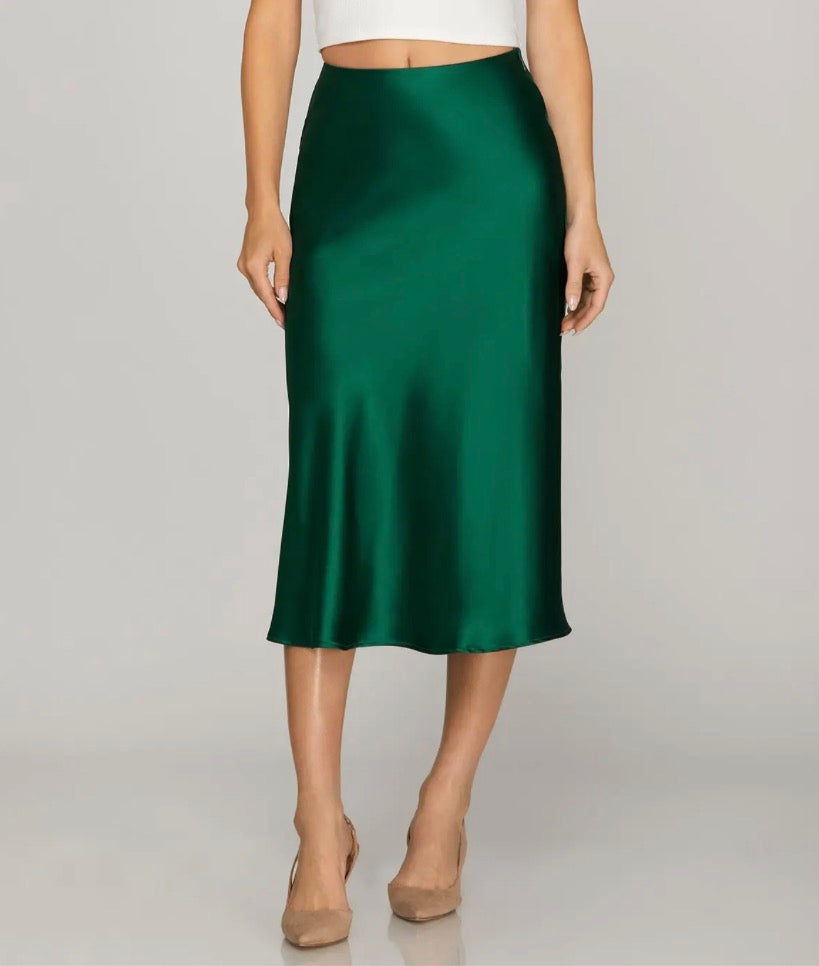 Satin Midi Skirt