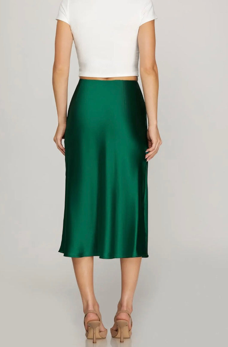 Satin Midi Skirt