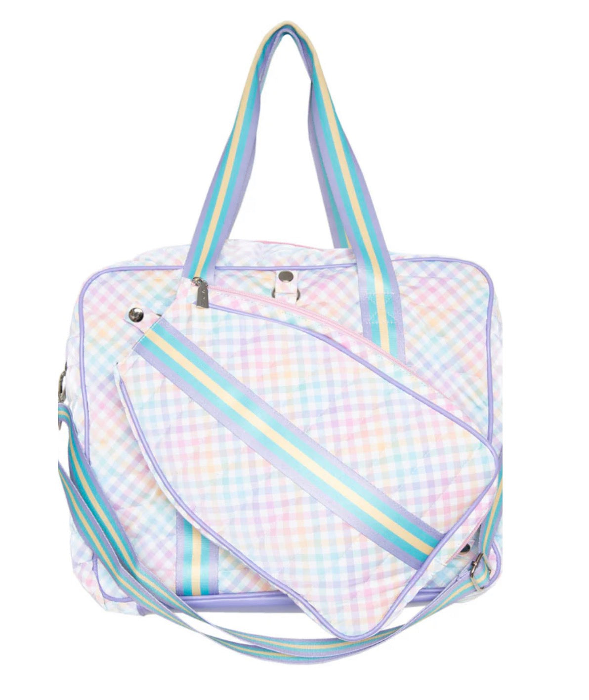 Rainbow Gingham Pickleball Bag