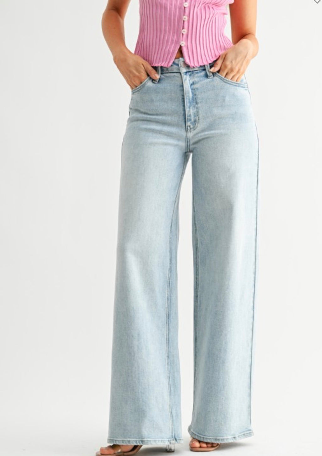 JBD Light Wash Palazzo Wide Leg Denim
