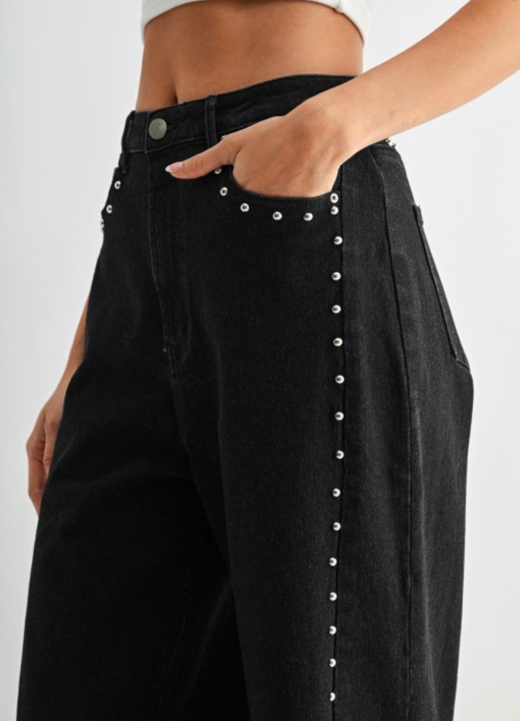 Black Wide leg Denim