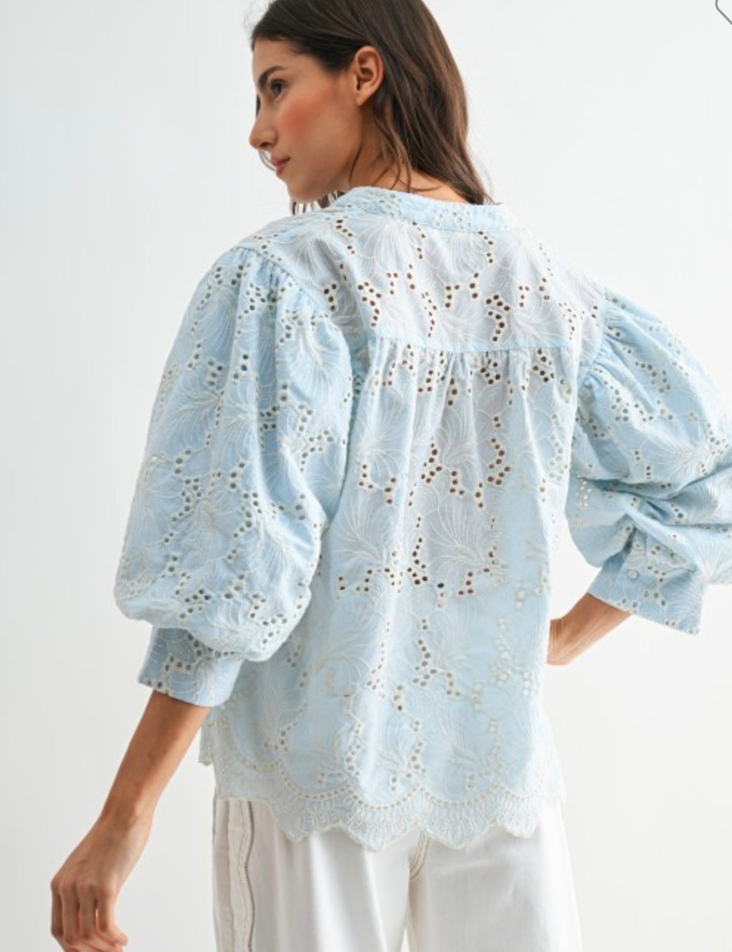 Embroidered Eyelet Top