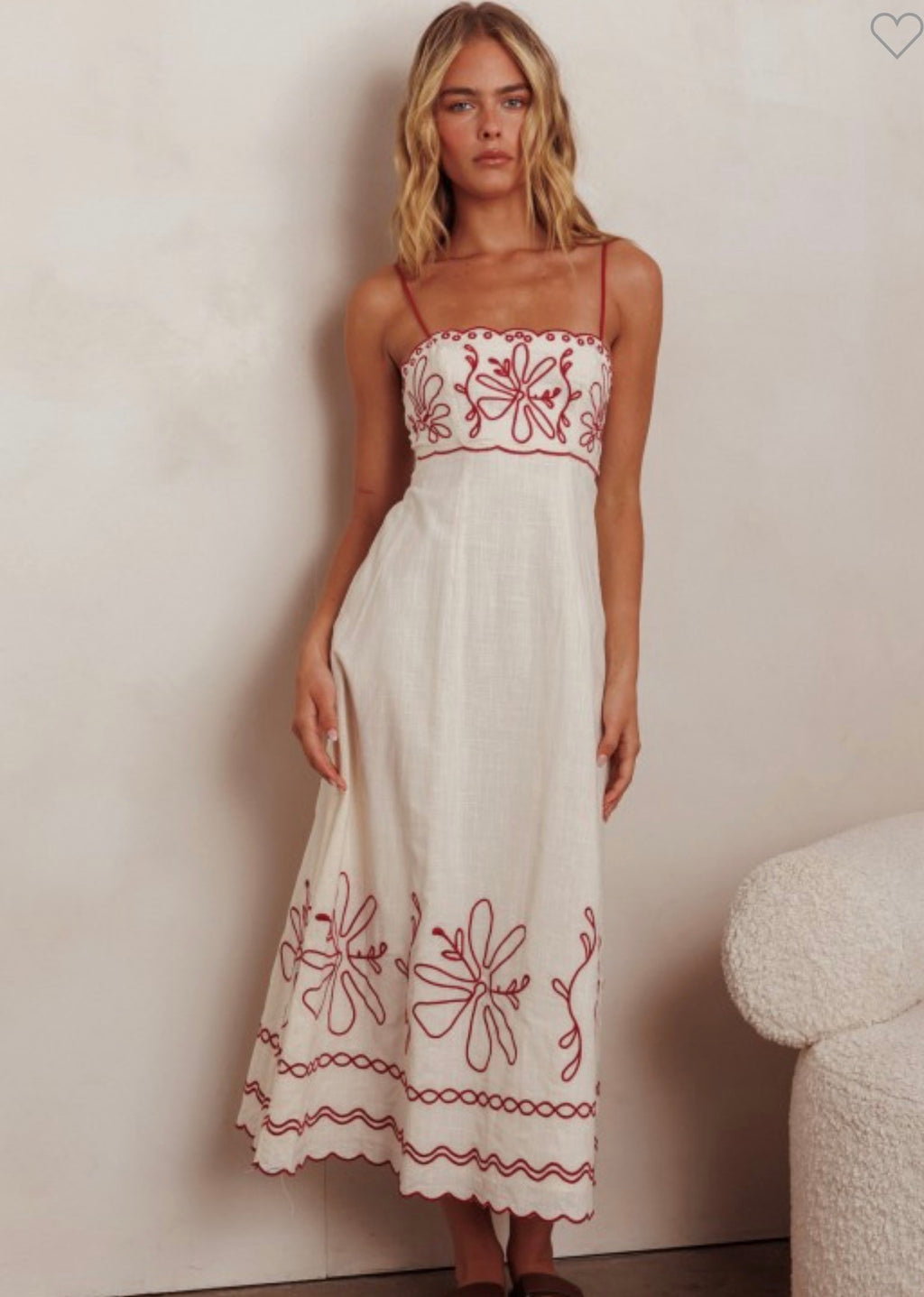 Red Embroidered Dress