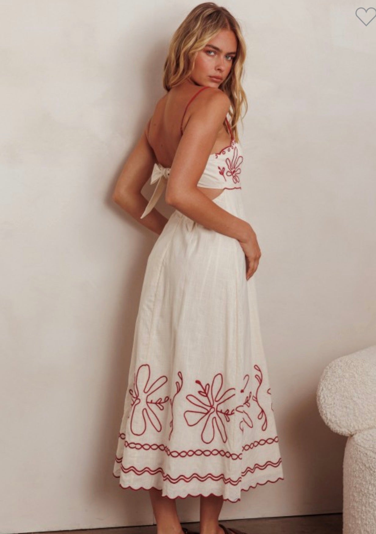 Red Embroidered Dress