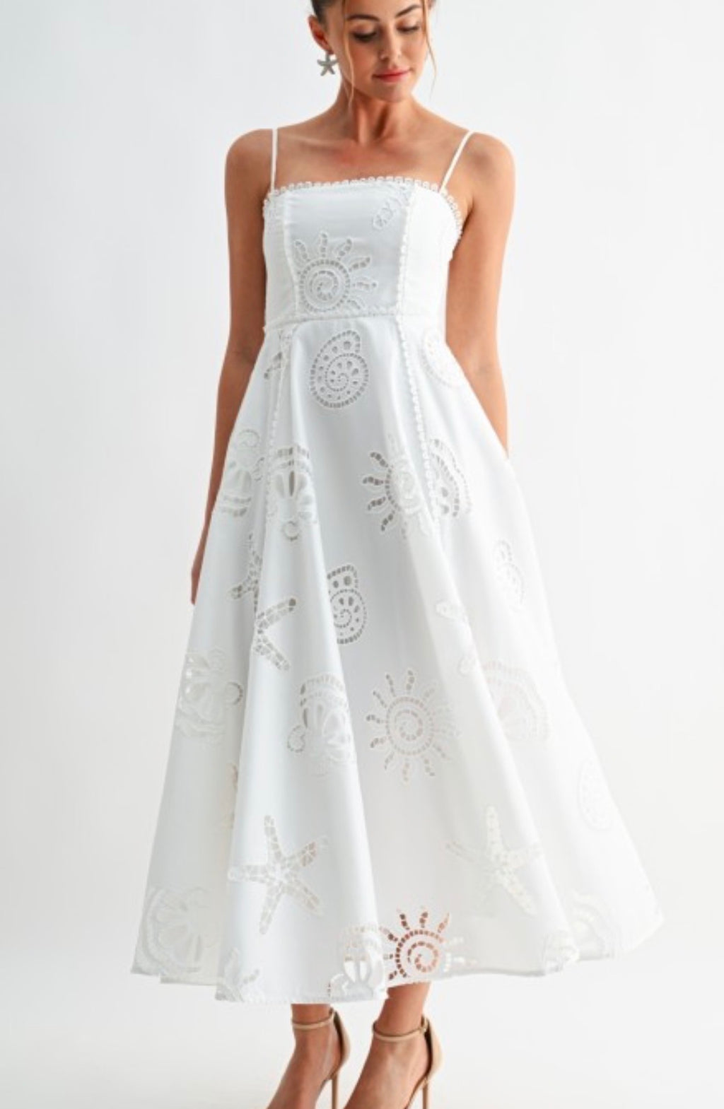 Seaside Eyelet Midi Dress