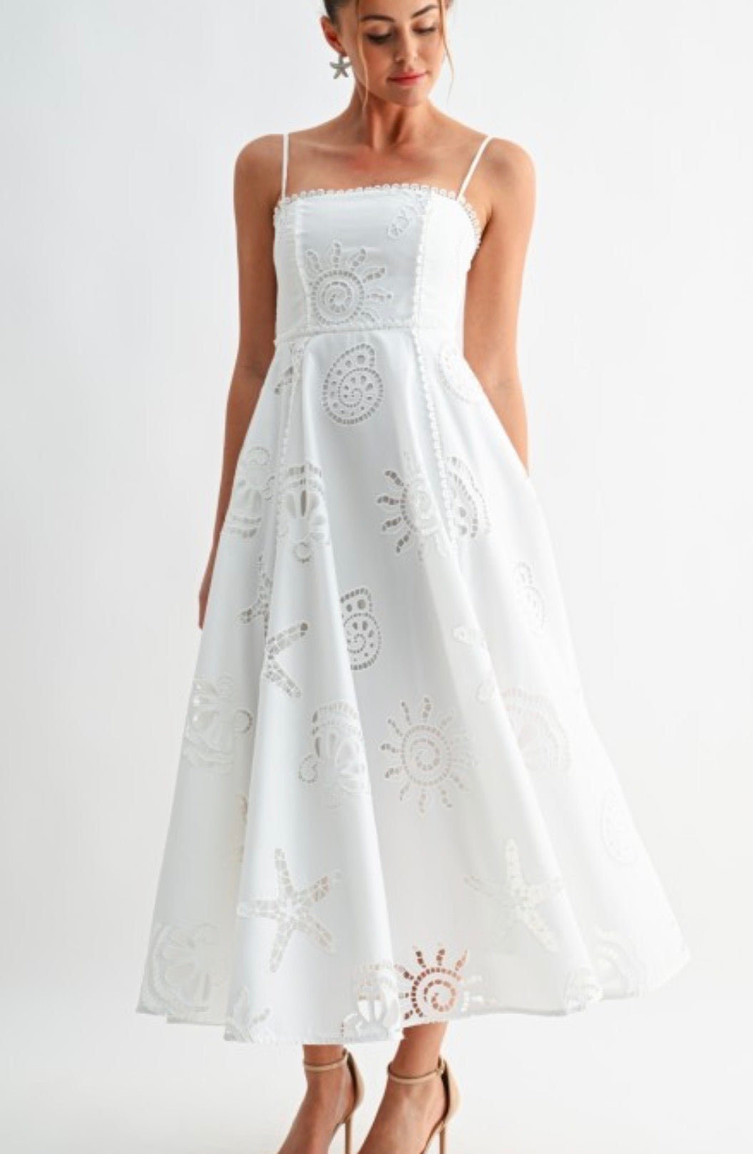 Seaside Eyelet Midi Dress