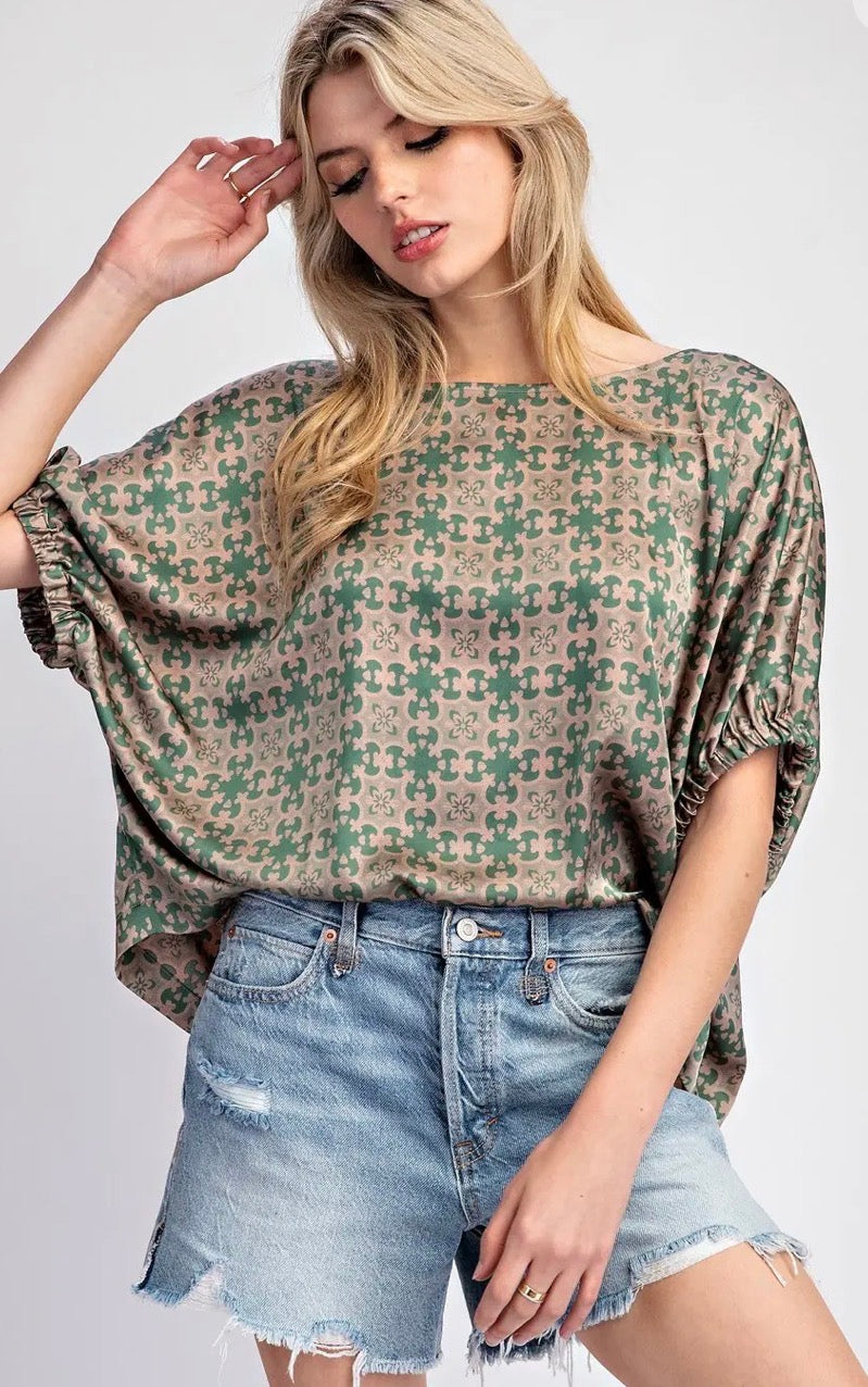 Silky Dolman Sleeve Top