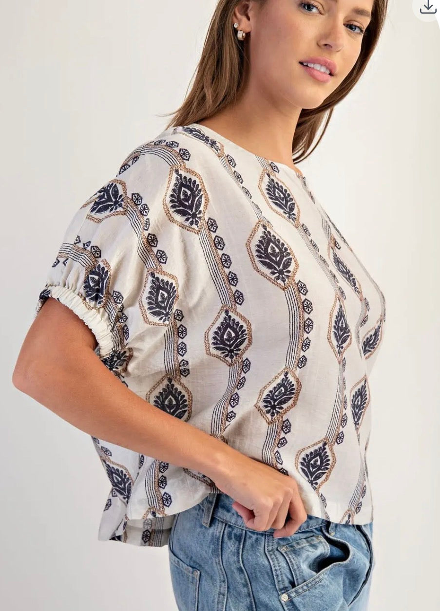 Floral Puff Sleeve Top