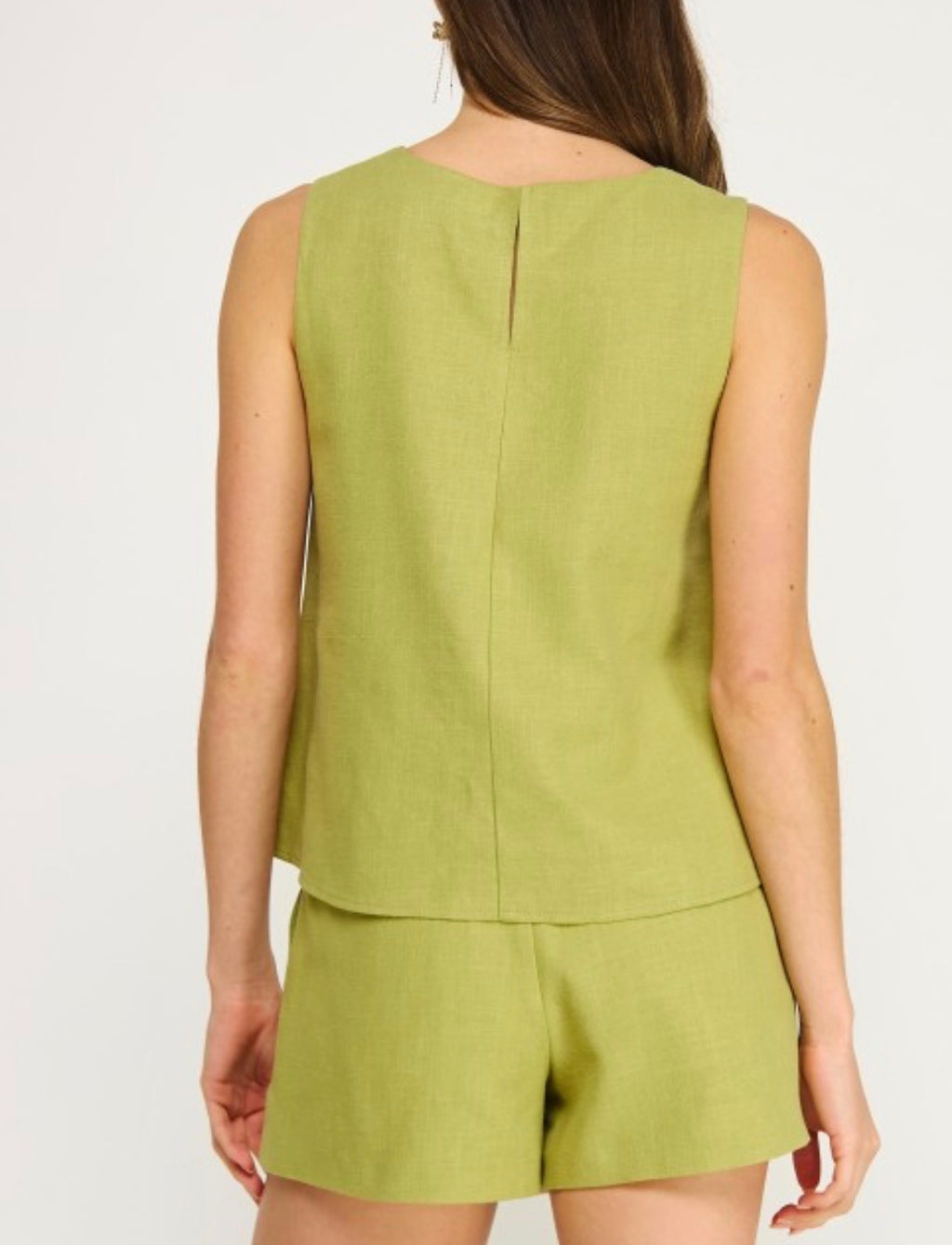 Olive/Ivory Linen Skort Set