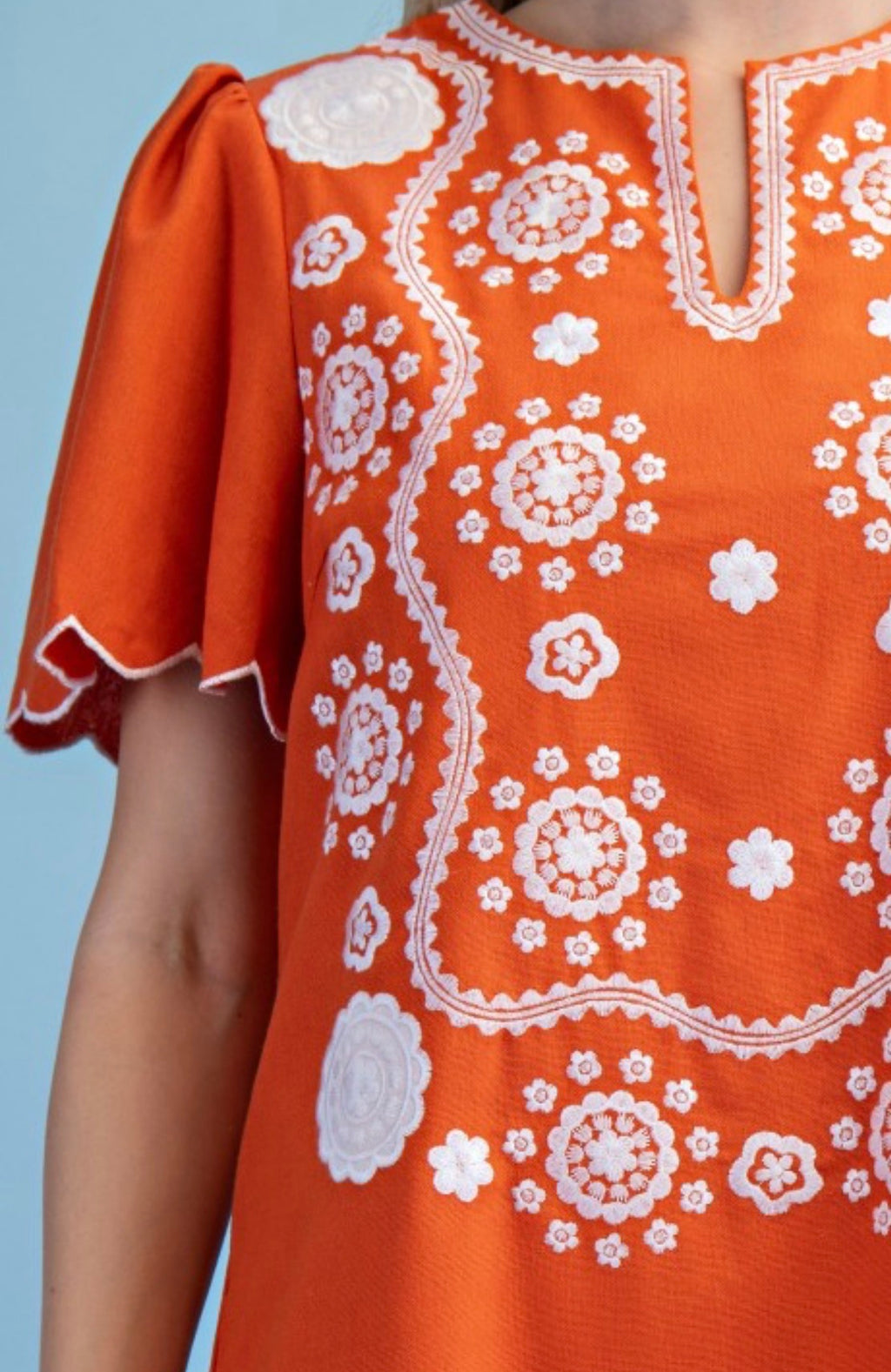 Orange Mini Caftan Dress
