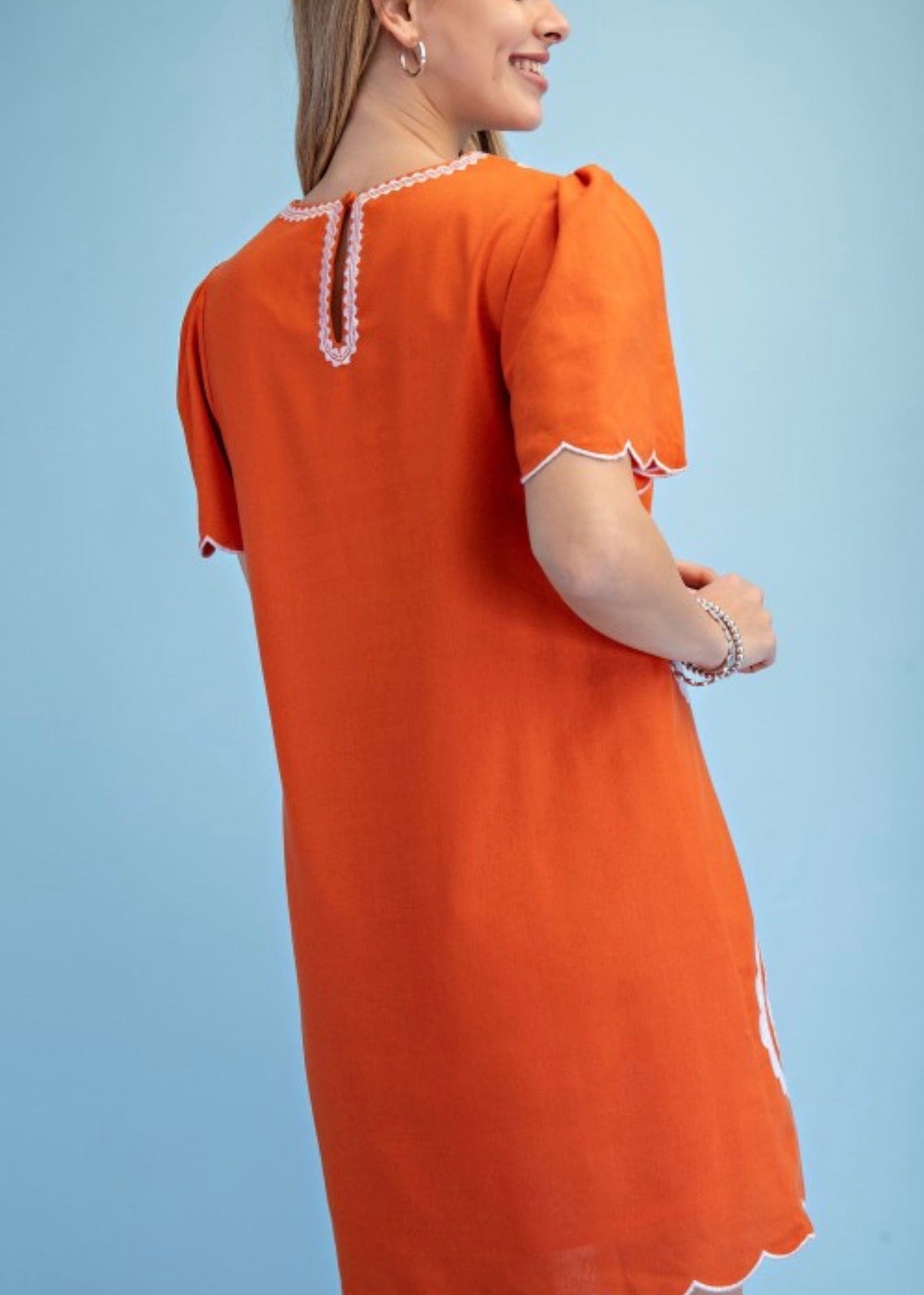 Orange Mini Caftan Dress