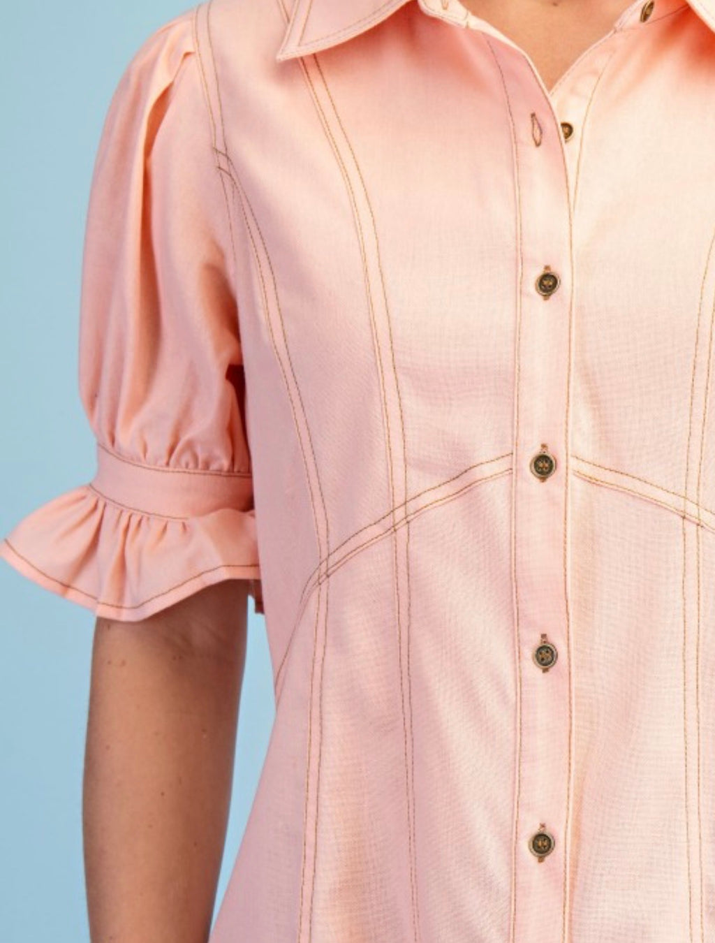 Light Peach Linen Top
