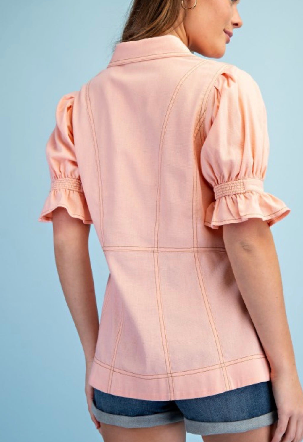 Light Peach Linen Top