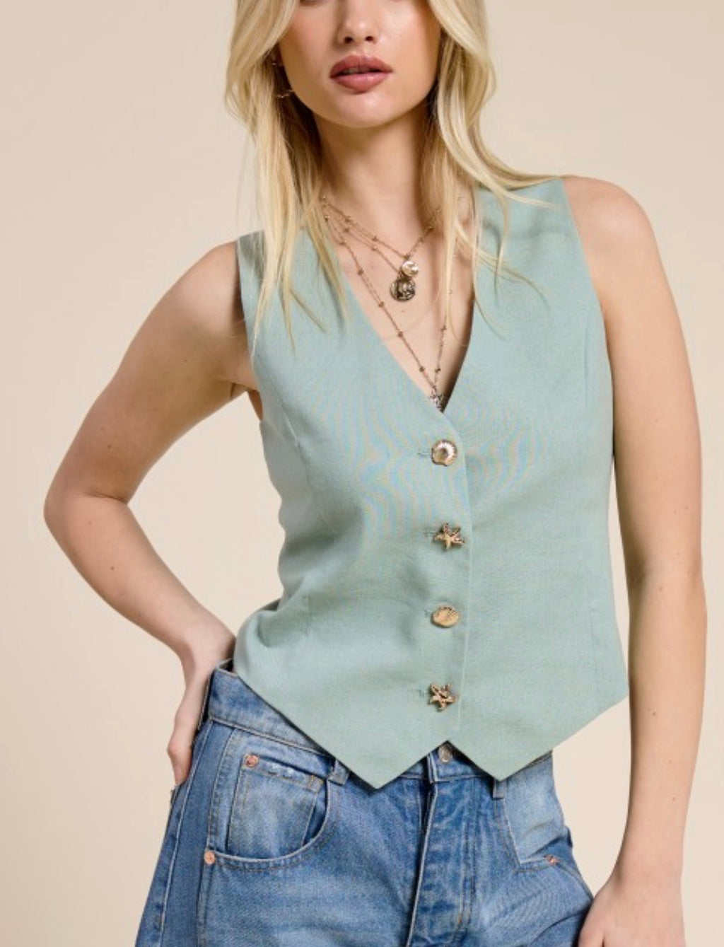 Seafoam Beachy Vest