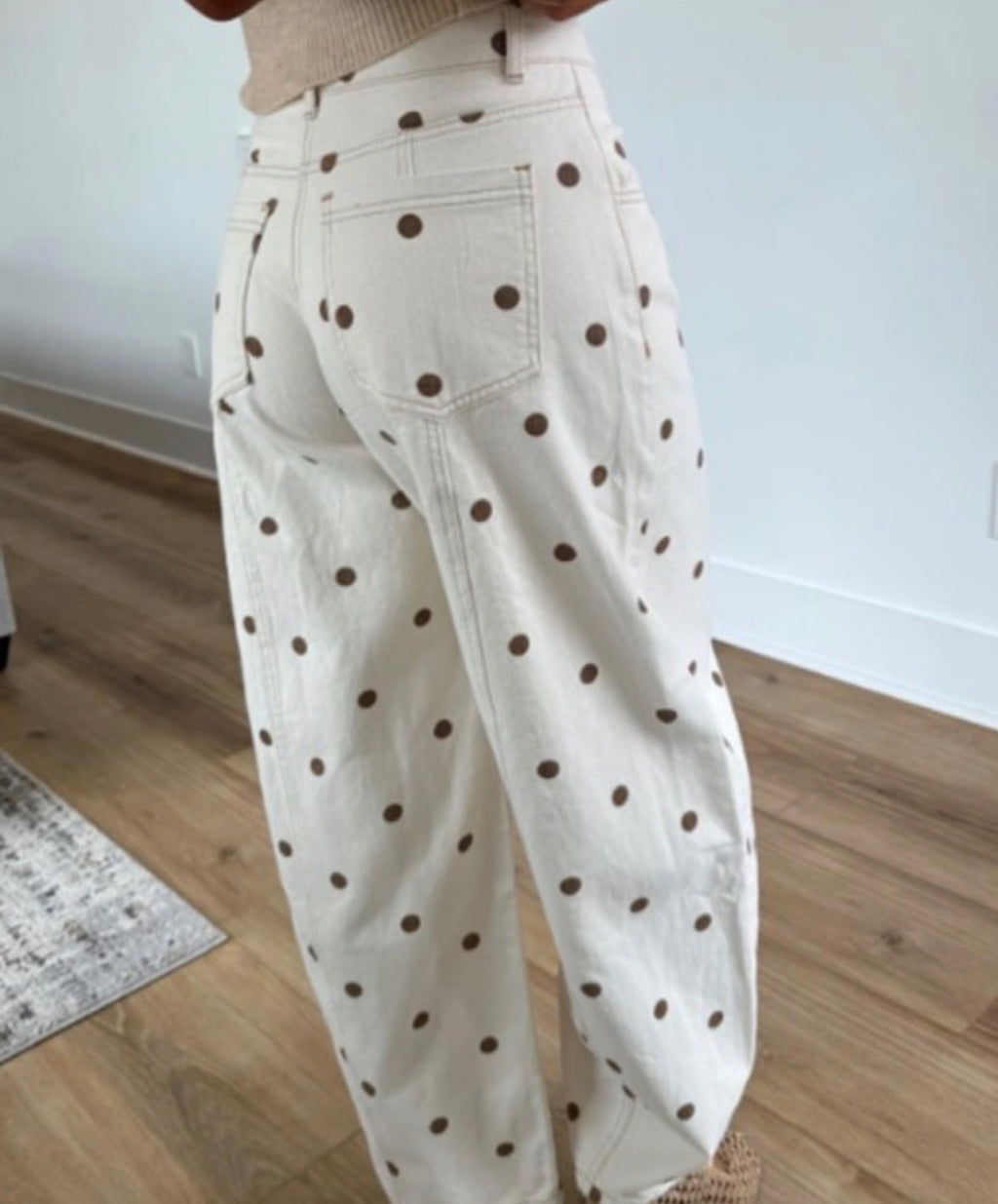 Polka Dot Wide Leg Denim