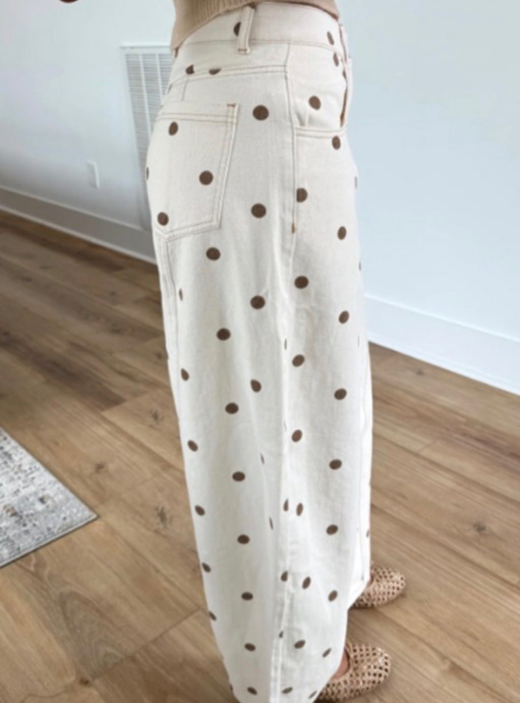 Polka Dot Wide Leg Denim