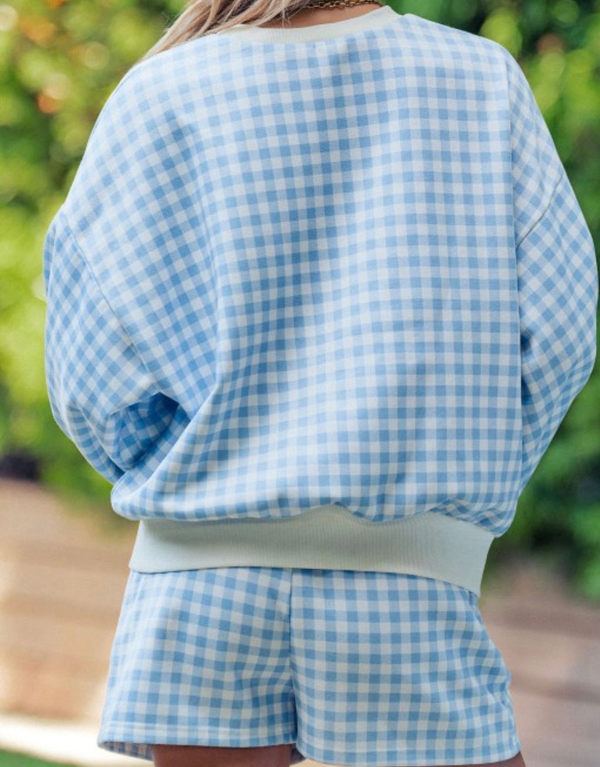 Gingham Sweatshirt Set