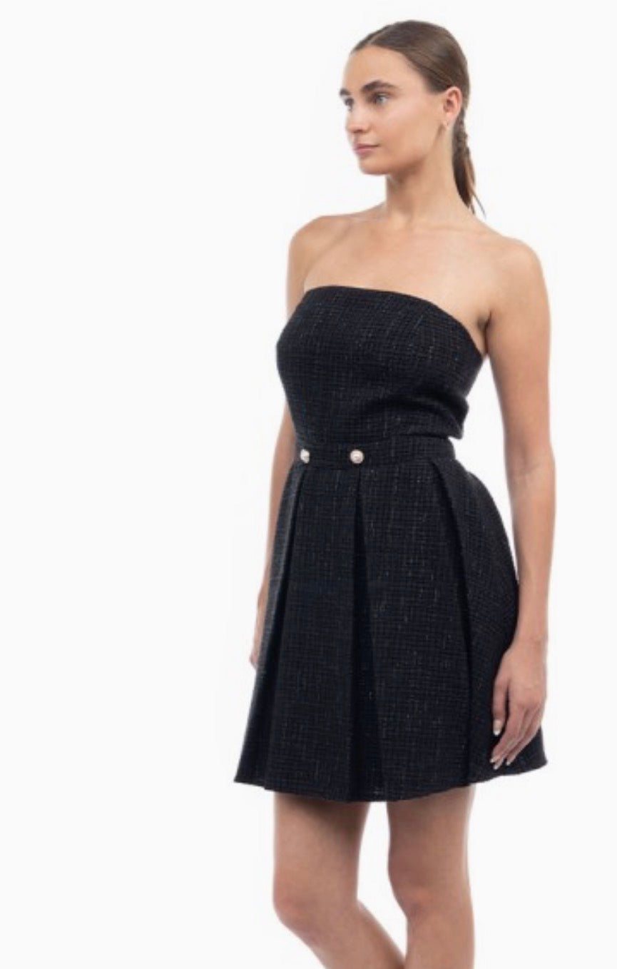 Strapless Tweed Mini