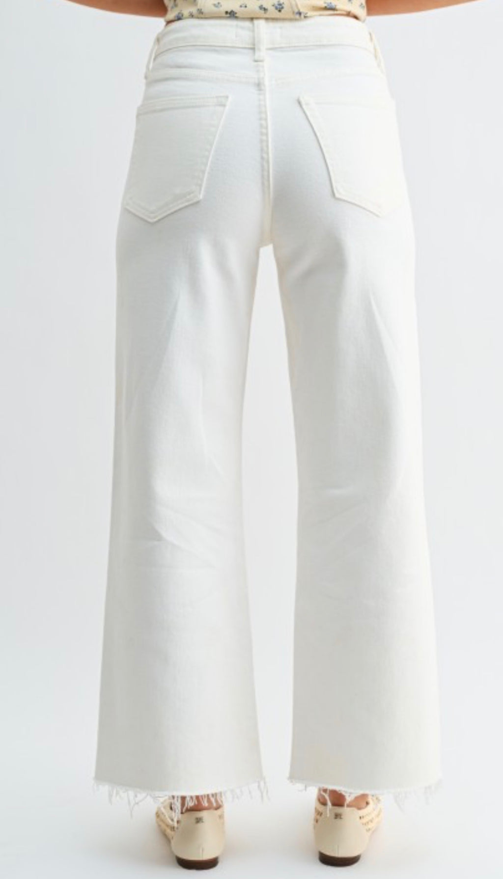 Wide Leg White Denim