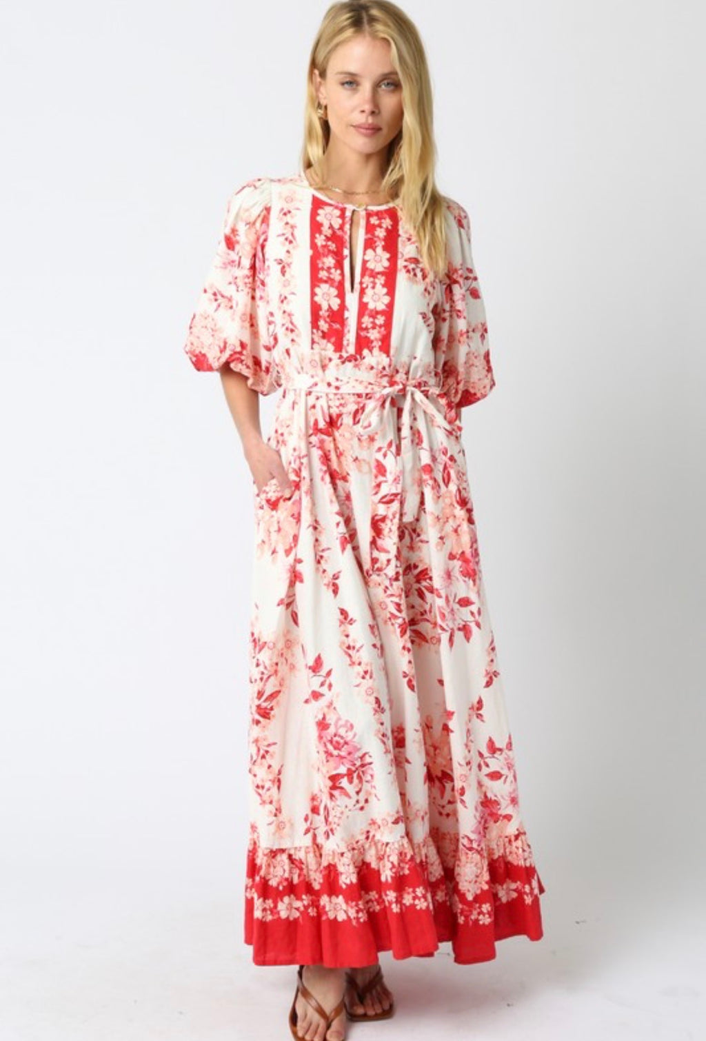 Red Floral Maxi Dress