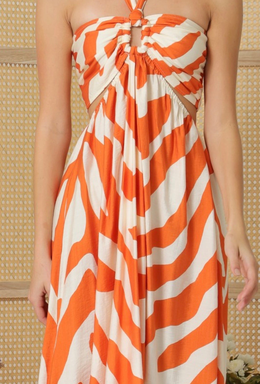 Tangerine Cut-Out Maxi Dress