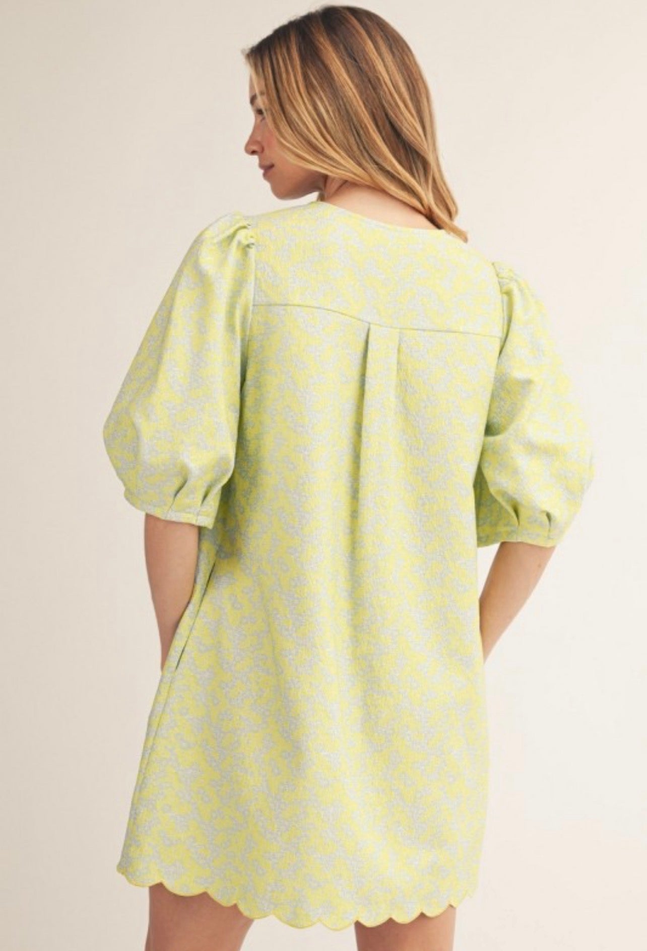 Yellow Puff Sleeve Dress
