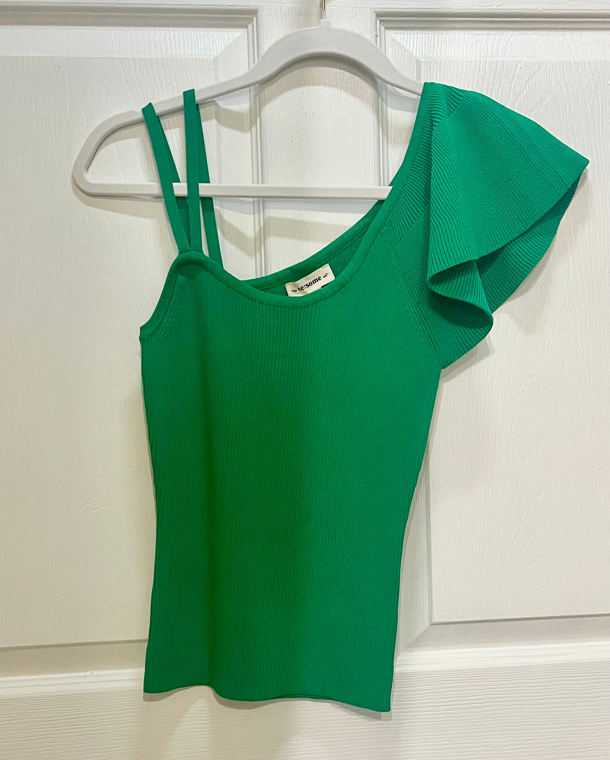 Green One Shoulder Top