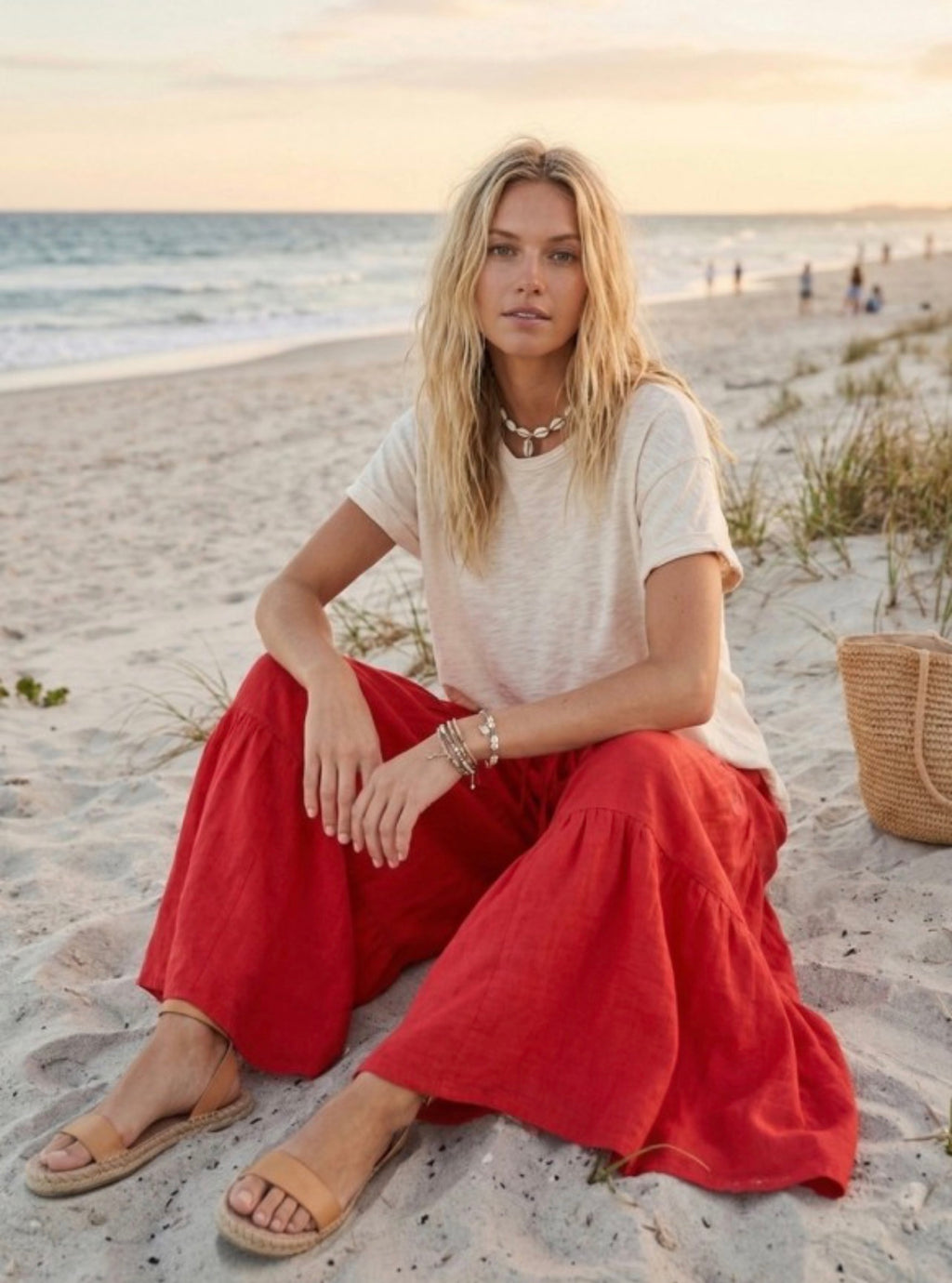 Red Wide Leg Palazzo Pants