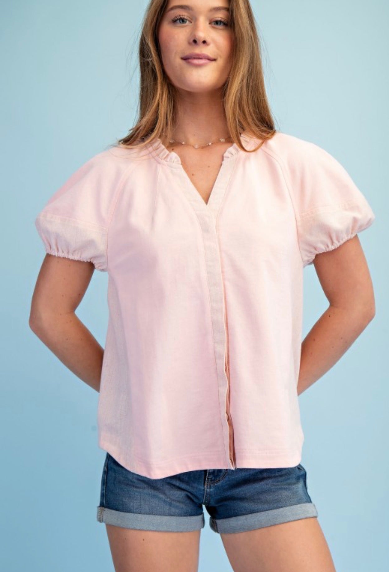 Ruffled Collar Button Down