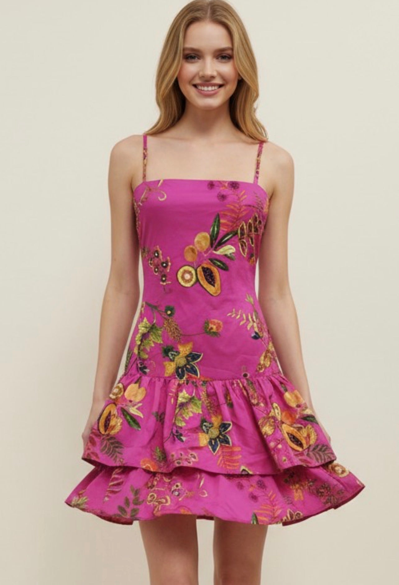 Tropical Fruit Mini Dress
