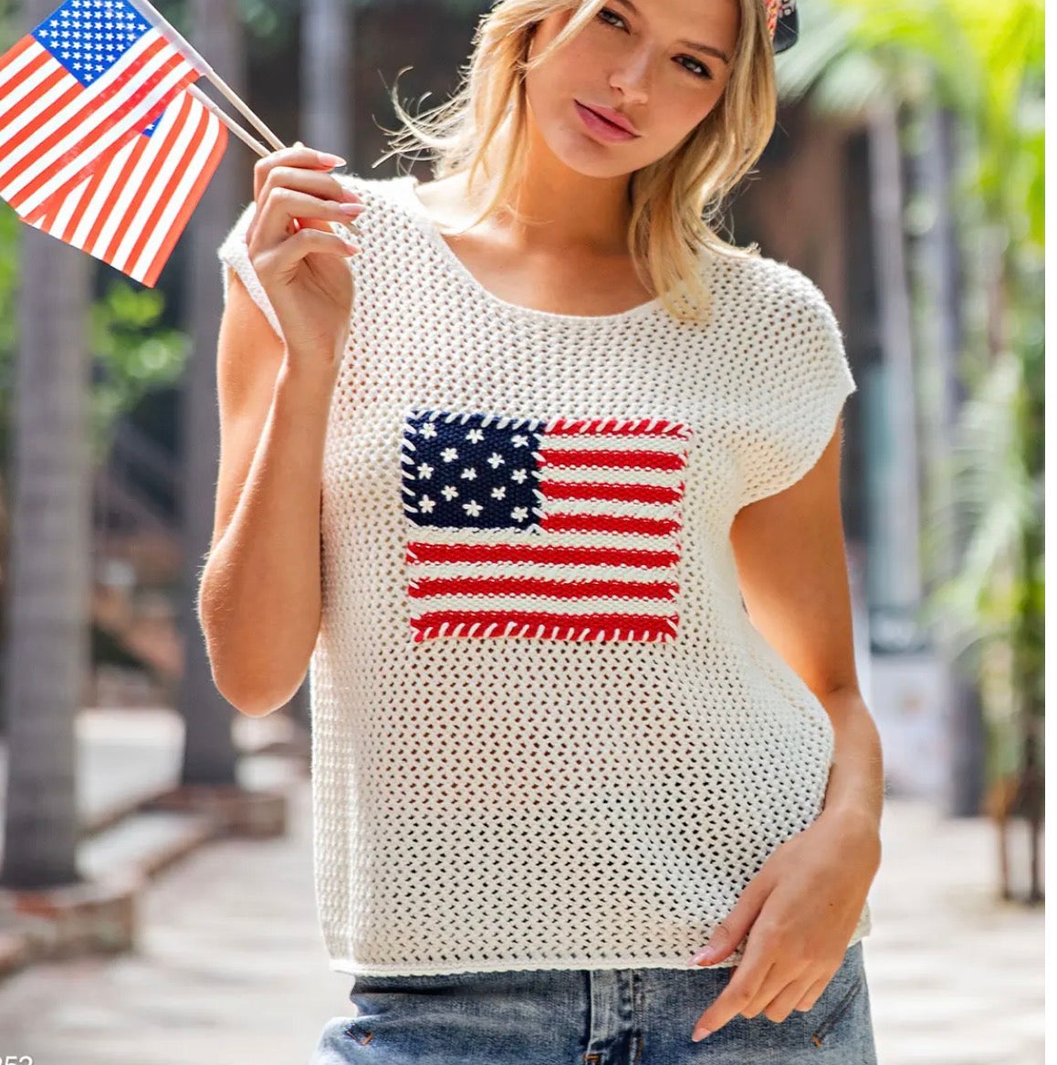 Stars & Stripes Cap Sleeve Top