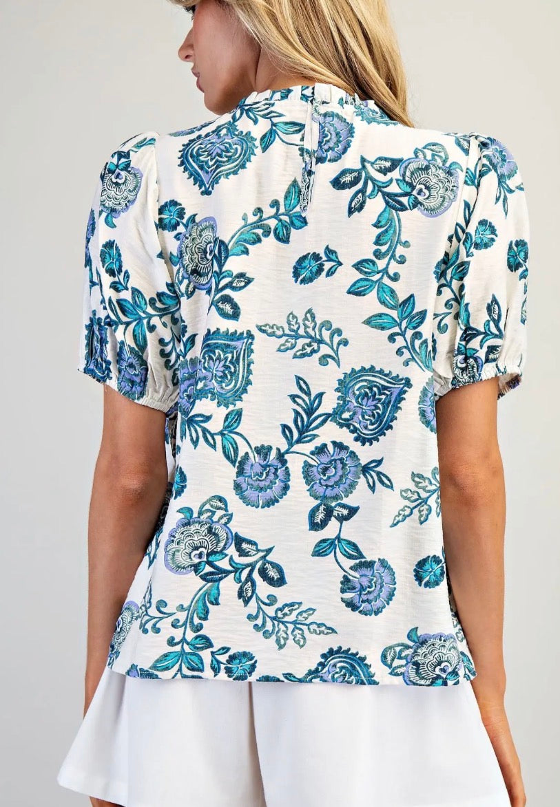 Floral Pleated Top