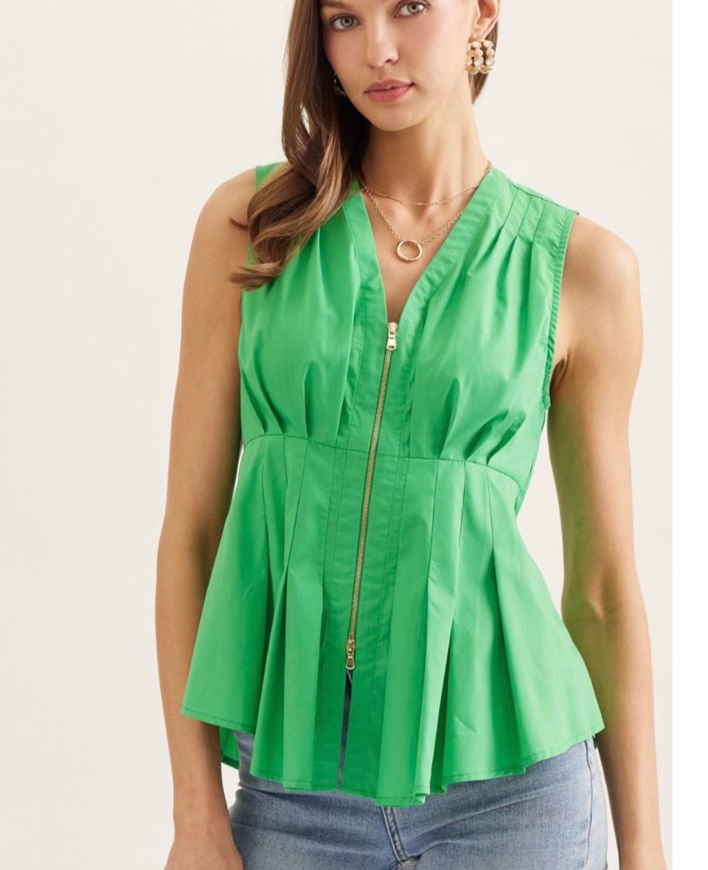 Green Peplum Top