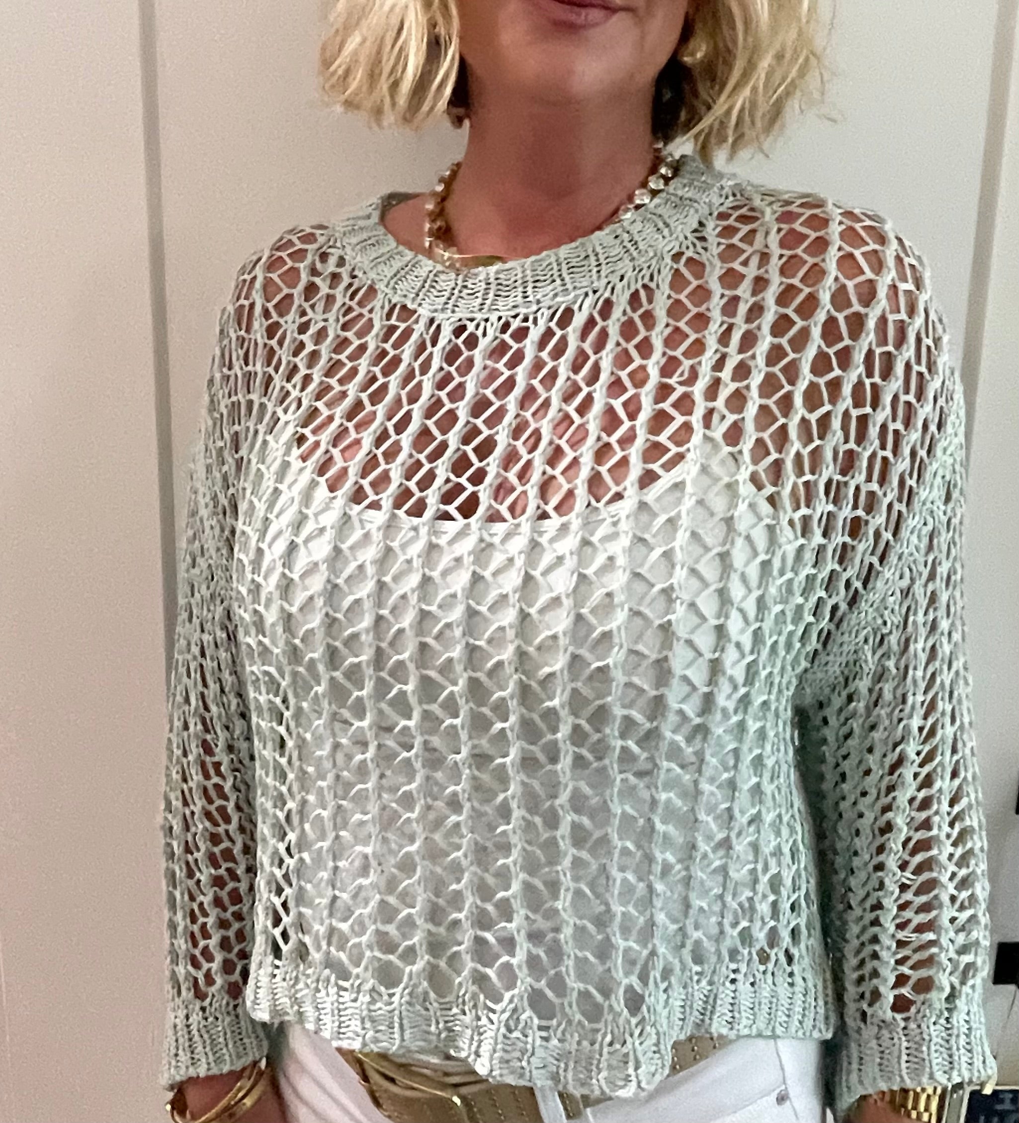 Aquamarine Net Top