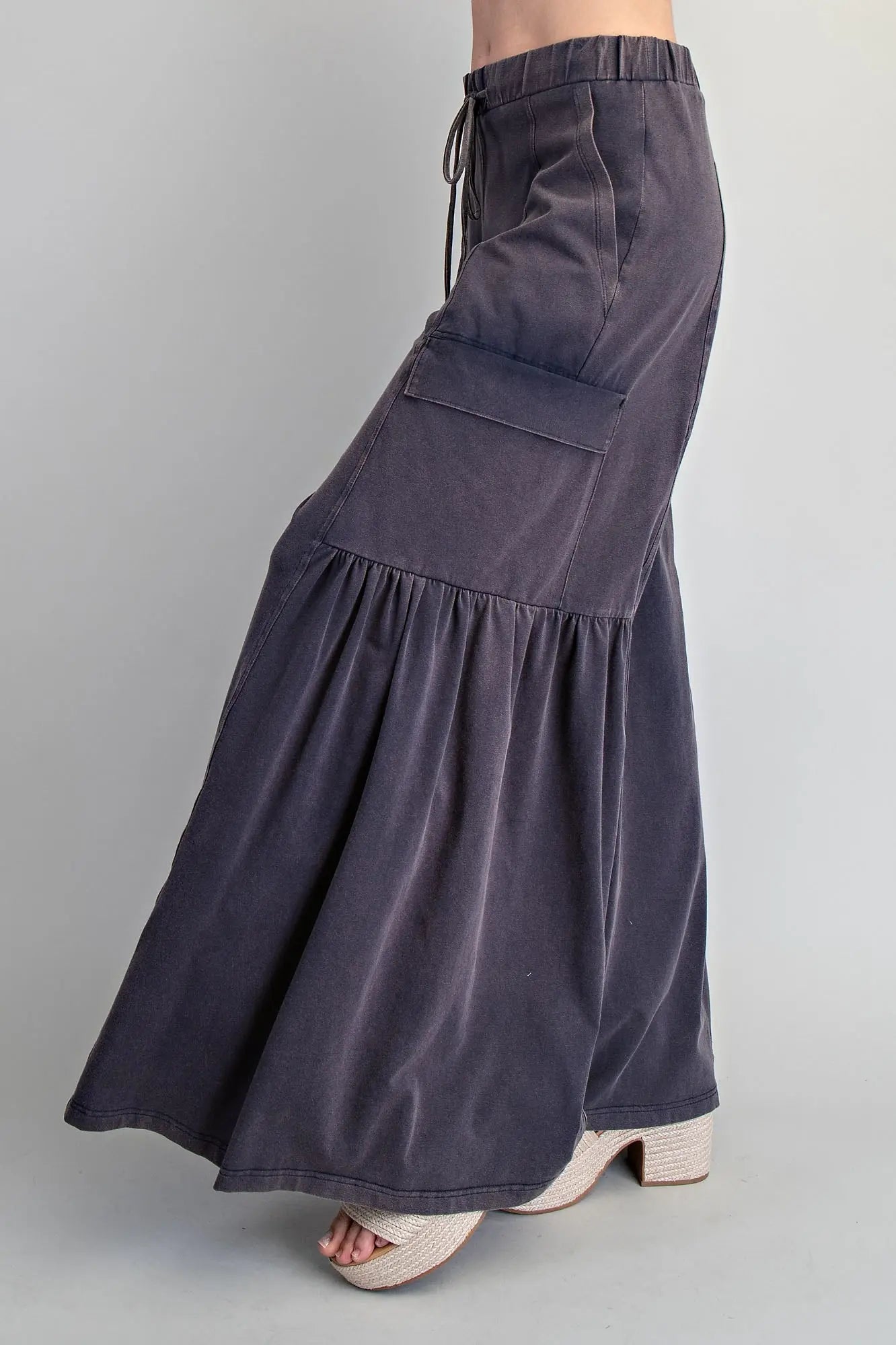 Mineral Wash Wide Leg Pants