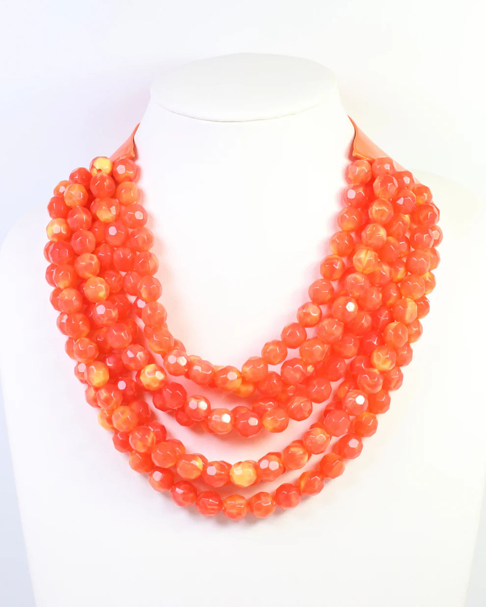 Orange Multi Layer Beaded Necklace