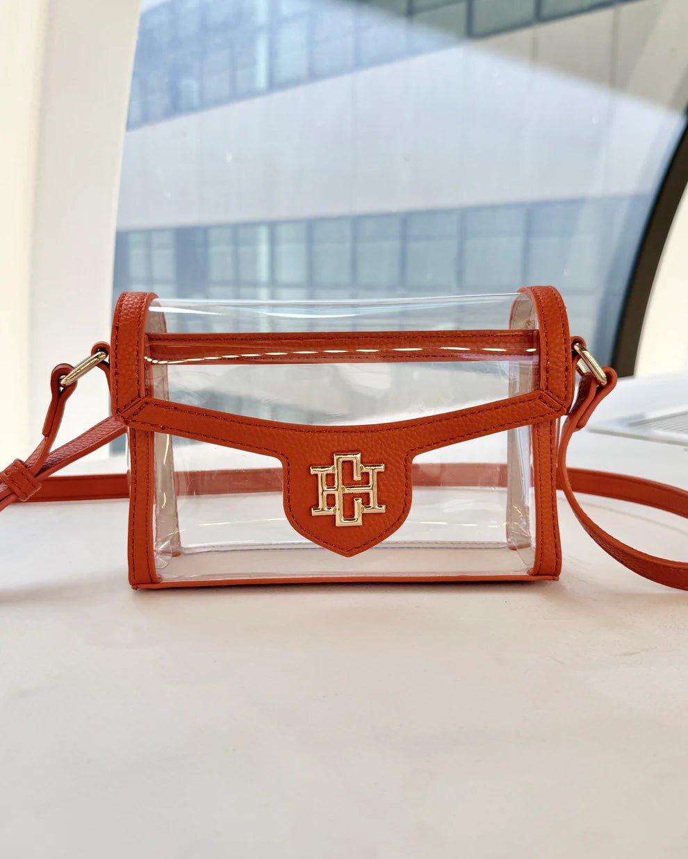Anna Clear Bag w/Orange Trim