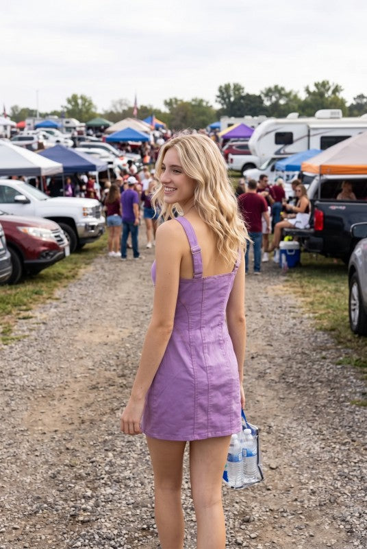 Faded Purple Front Zip Mini