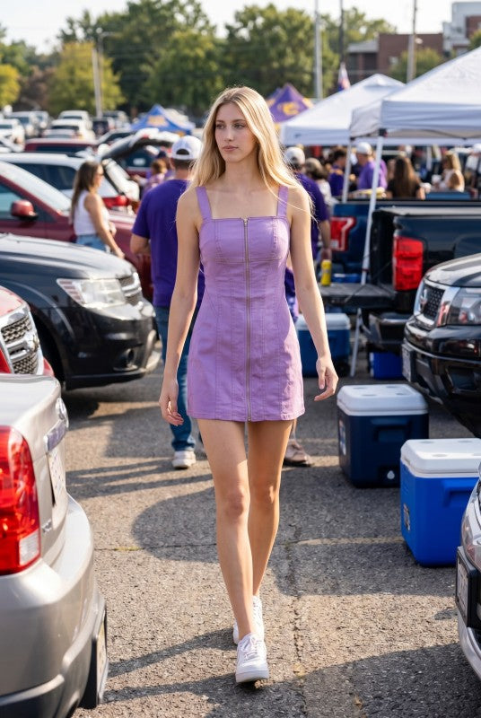 Faded Purple Front Zip Mini